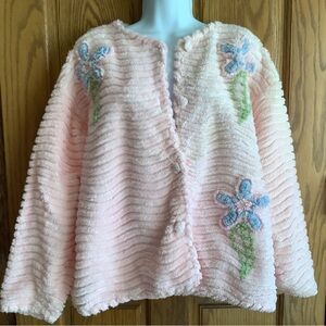 Chenille bed jacket  Pink. Vintage? Med?
